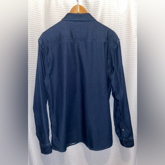 2/30$ Men’s ONLY & SONS dark blue cotton blend stretchy long sleeves shirt Sz XL - Picture 13 of 16